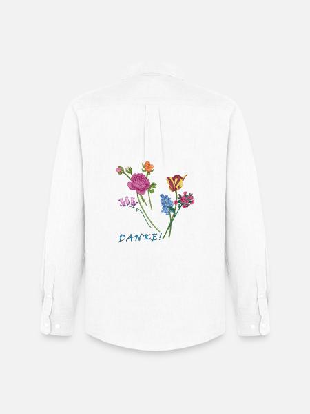 Danke mit einem Blumenstrauß - Männer Oxford Hemd von Stanley/Stella - Weiß