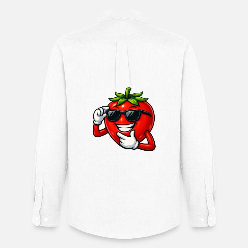 Coole Cartoon Tomate Comic Gemüse Spaß - Männer Oxford Hemd von Stanley/Stella - Weiß