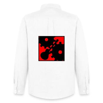 Rock against the Machine - Men's Oxford Shirt by Stanley/Stella - white - Back - AI Model Male 185 dark (185cm)