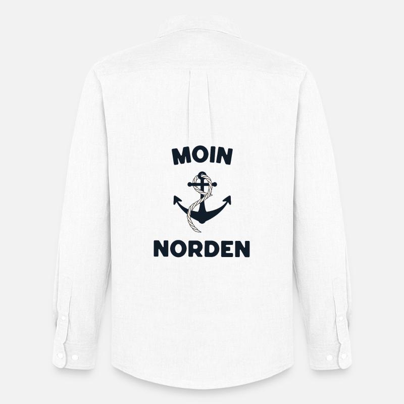Moin Norden – Maritimes Anker-Design - Männer Oxford Hemd von Stanley/Stella - Weiß