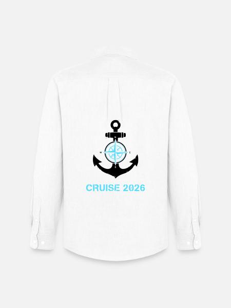 Anchor Compass Cruise 2026 Logo - Men's Oxford Shirt by Stanley/Stella - white