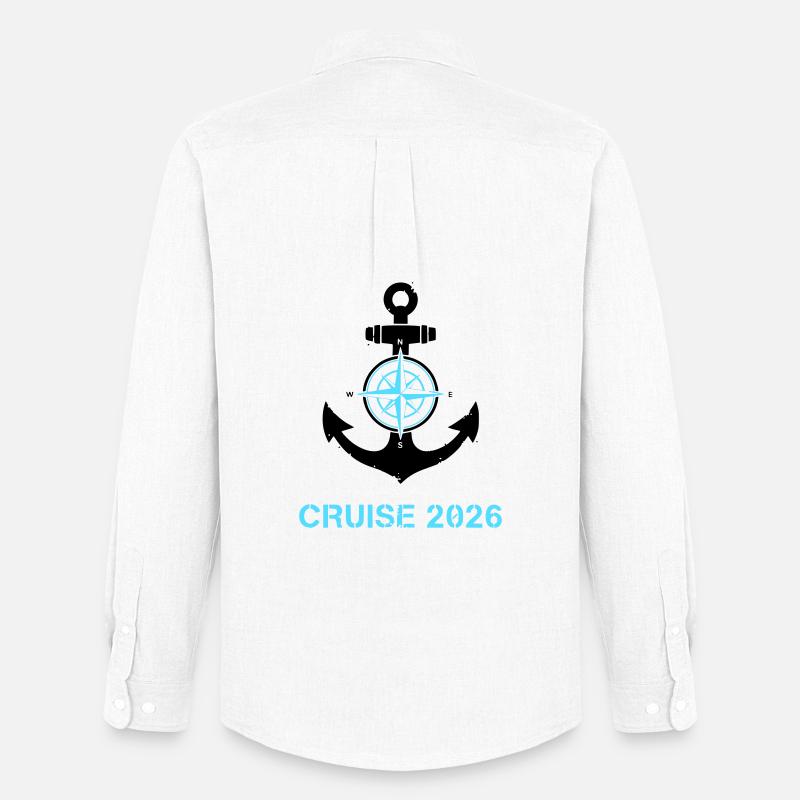 Anker Kompass Cruise 2026 Logo - Männer Oxford Hemd von Stanley/Stella - Weiß