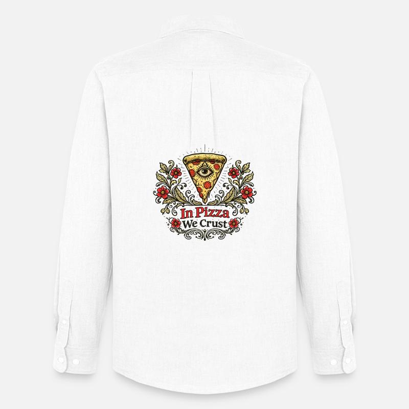 In der Pizza krusten wir Floral Crest - Männer Oxford Hemd von Stanley/Stella - Weiß