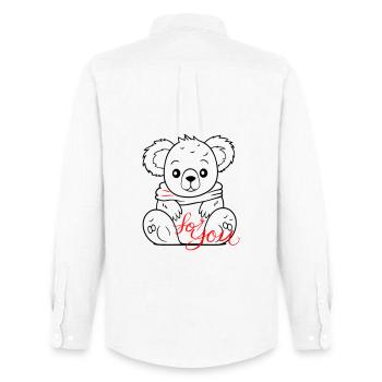 Teddy für dich - Männer Oxford Hemd von Stanley/Stella - Weiß - Hinten - AI Model Male 185 dark (185cm)