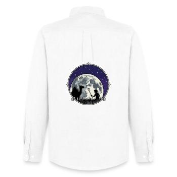 Moonlit Night Shepherd and Camel - Men's Oxford Shirt by Stanley/Stella - white - Back - AI Model Male 185 dark (185cm)