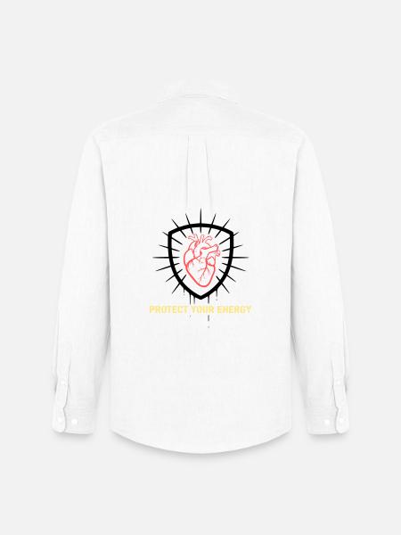 Protect Energy Heart Shield - Men's Oxford Shirt by Stanley/Stella - white