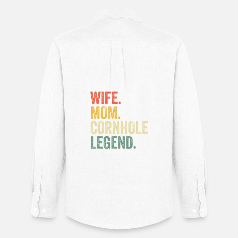 Ehefrau-Mama Cornhole-Legende - Männer Oxford Hemd von Stanley/Stella - Weiß