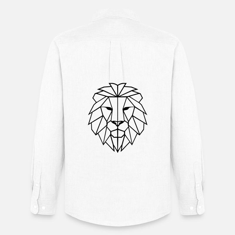 Löwe Polygon - Männer Oxford Hemd von Stanley/Stella - Weiß