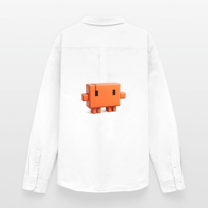 Claude Code Pixel 3D Maskottchen süßer Dev-Aufkleber Männer Oxford Hemd von Stanley/Stella
