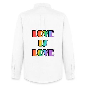 Liebe ist Liebe Regenbogen - Männer Oxford Hemd von Stanley/Stella - Weiß - Hinten - AI Model Male 185 dark (185cm)