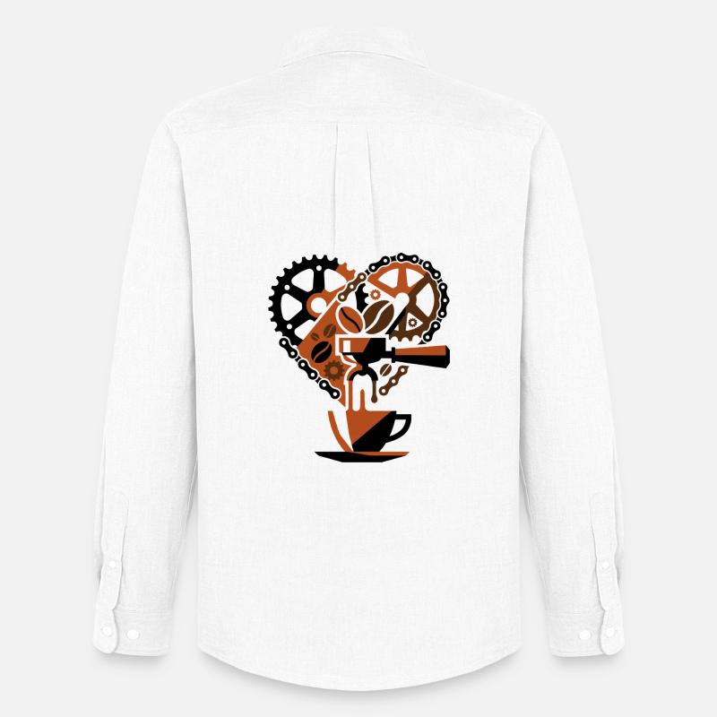 Steampunk-Kaffee-Kreislauf-Gedankenlandschaft - Männer Oxford Hemd von Stanley/Stella - Weiß