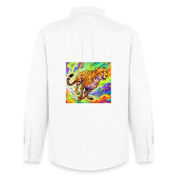 cheetah - Men's Oxford Shirt by Stanley/Stella - white - Back - AI Model Male 185 dark (185cm)