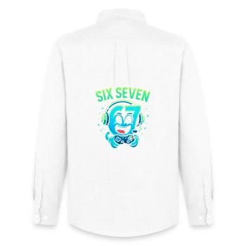 Six Seven Gamer Mascot Italian Brainrot Gaming - Men's Oxford Shirt by Stanley/Stella - white - Back - AI Model Male 185 dark (185cm)
