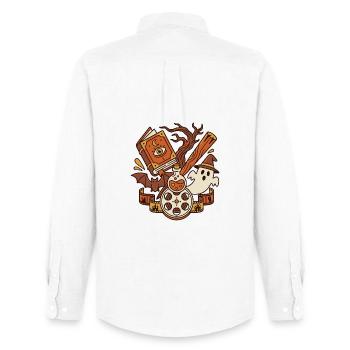 Magic Horror Book Movie Motif - Men's Oxford Shirt by Stanley/Stella - white - Back - AI Model Male 185 dark (185cm)
