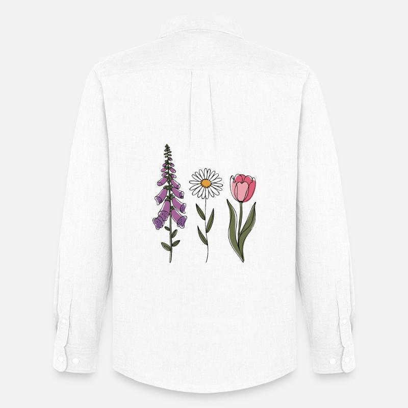Foxglove-Daisy Tulip III - Männer Oxford Hemd von Stanley/Stella - Weiß