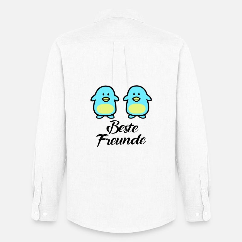 Pinguine Beste Freunde - Männer Oxford Hemd von Stanley/Stella - Weiß