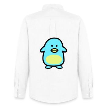 Pinguin-Comic - Männer Oxford Hemd von Stanley/Stella - Weiß - Hinten - AI Model Male 185 dark (185cm)