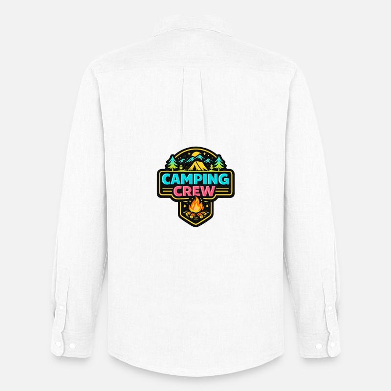 Camping Crew Neon Abzeichen - Männer Oxford Hemd von Stanley/Stella - Weiß
