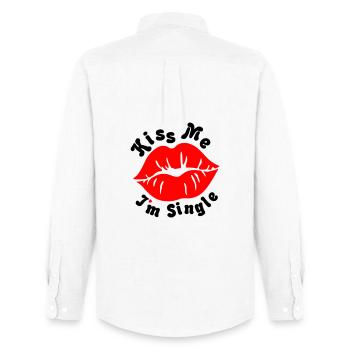 Kiss_Me - Männer Oxford Hemd von Stanley/Stella - Weiß - Hinten - AI Model Male 185 dark (185cm)