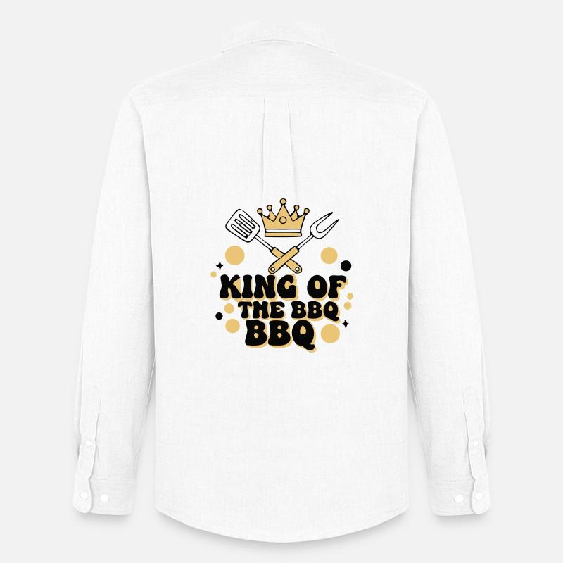 Echter King of BBQ Griller - Männer Oxford Hemd von Stanley/Stella - Weiß