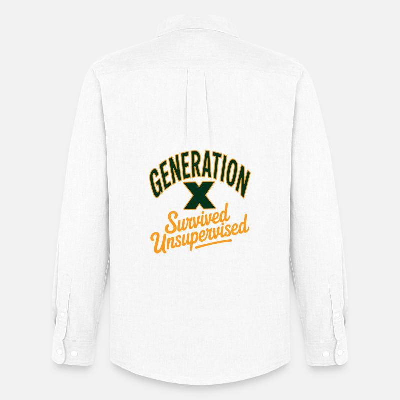 Generation X Survived Unsupervised - Männer Oxford Hemd von Stanley/Stella - Weiß