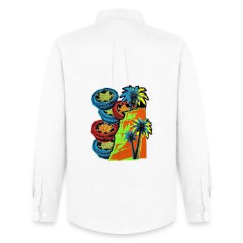 Portugal Coast - Men's Oxford Shirt by Stanley/Stella - white - Back - AI Model Male 185 dark (185cm)