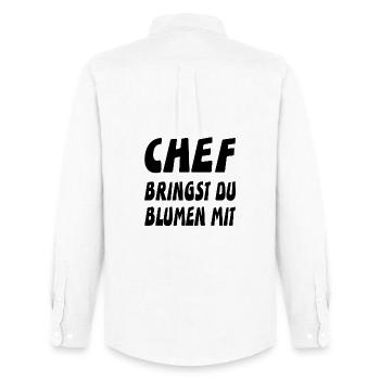 Chef - Männer Oxford Hemd von Stanley/Stella - Weiß - Hinten - AI Model Male 185 dark (185cm)