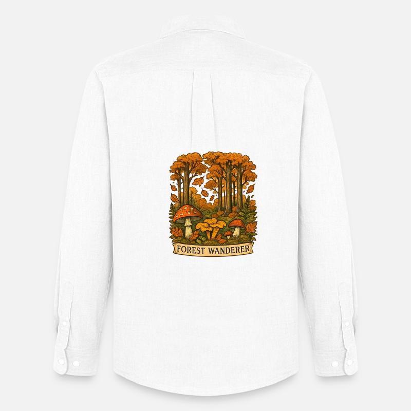 Waldwanderer Herbstpfad - Männer Oxford Hemd von Stanley/Stella - Weiß