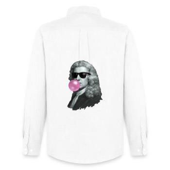 Isaac Newton with chewing gum and sunglasses - Men's Oxford Shirt by Stanley/Stella - white - Back - AI Model Male 185 dark (185cm)