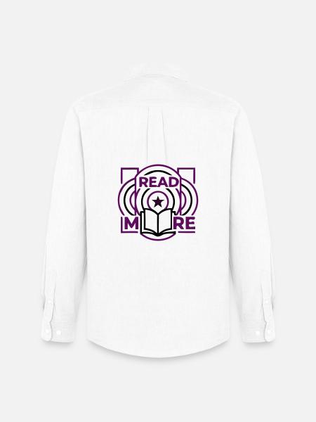 Read More Book Circles Emblem - Men's Oxford Shirt by Stanley/Stella - white