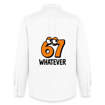 Six Seven : Whatever Italian Brainrot Humour Meme - Chemise Oxford homme Stanley/Stella - blanc - Dos - AI Model Male 185 dark (185cm)