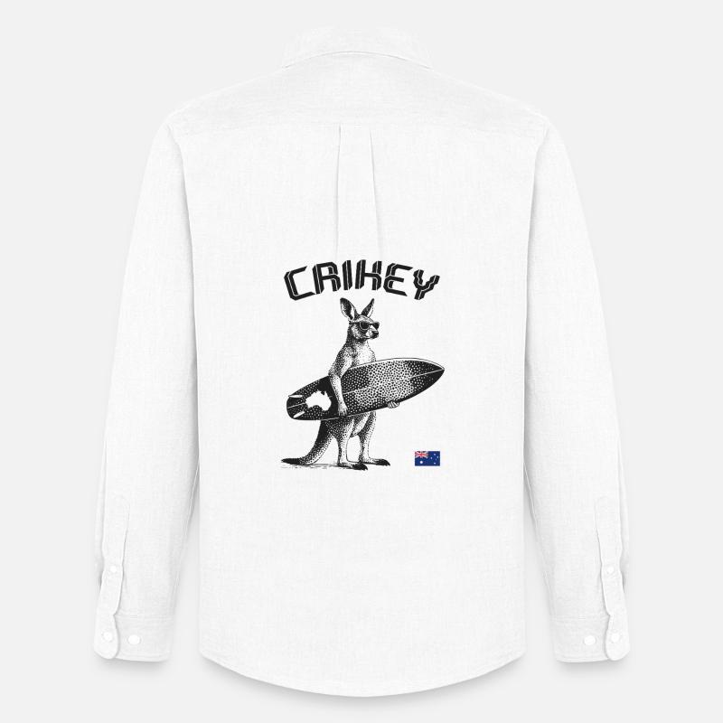 Crickey Kangaroo Australien Surfing - Oxfordskjorte herre Stanley/Stella - hvid