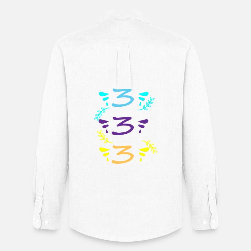 drei oder dreihundertdreiunddreißig - Männer Oxford Hemd von Stanley/Stella - Weiß