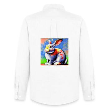 rabbit - Men's Oxford Shirt by Stanley/Stella - white - Back - AI Model Male 185 dark (185cm)