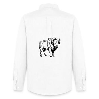 American bison - Men's Oxford Shirt by Stanley/Stella - white - Back - AI Model Male 185 dark (185cm)