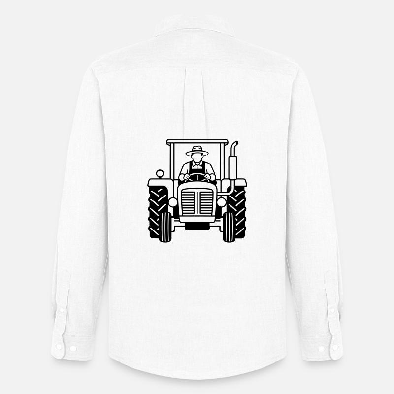 Traktor - Männer Oxford Hemd von Stanley/Stella - Weiß