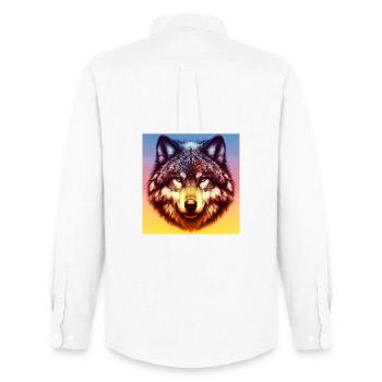 Wolf - Men's Oxford Shirt by Stanley/Stella - white - Back - AI Model Male 185 dark (185cm)