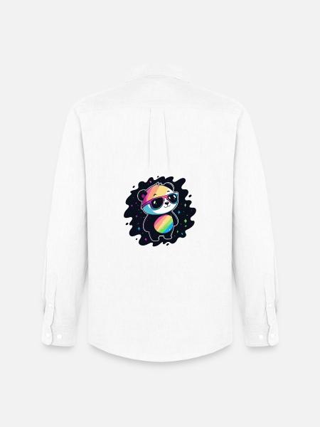 Panda Rainbow Galaxy Cool Glasses - Men's Oxford Shirt by Stanley/Stella - white