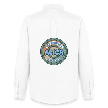 Gift for Alica - Men's Oxford Shirt by Stanley/Stella - white - Back - AI Model Male 185 dark (185cm)