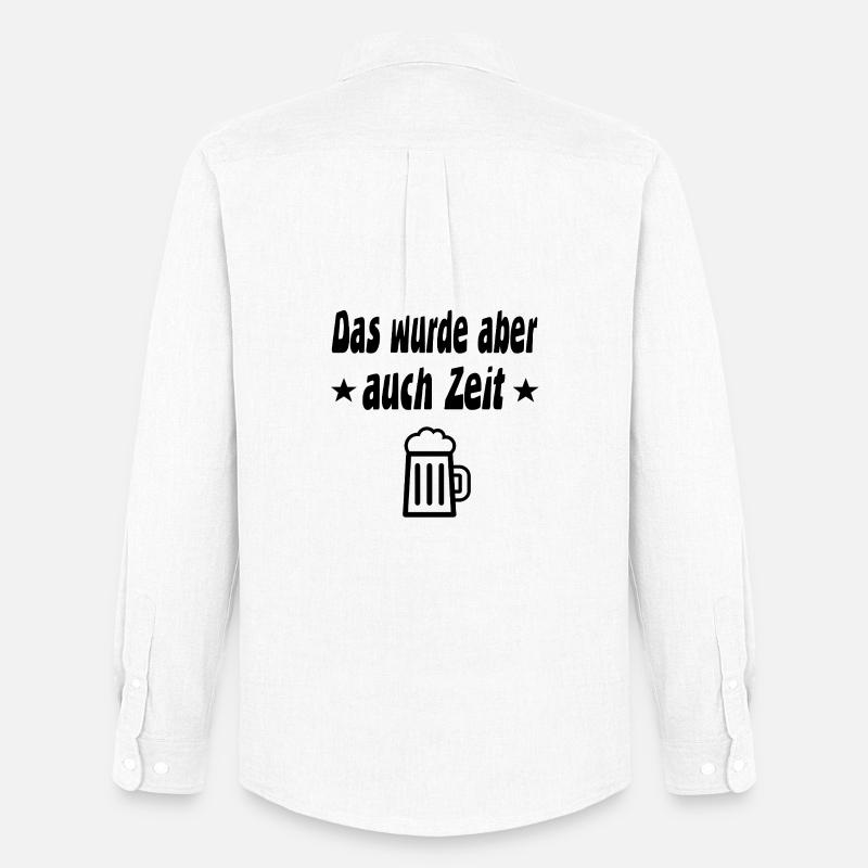Bier - Männer Oxford Hemd von Stanley/Stella - Weiß