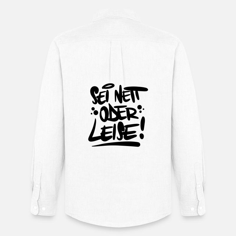 Sei nett oder leise Spruch - Männer Oxford Hemd von Stanley/Stella - Weiß