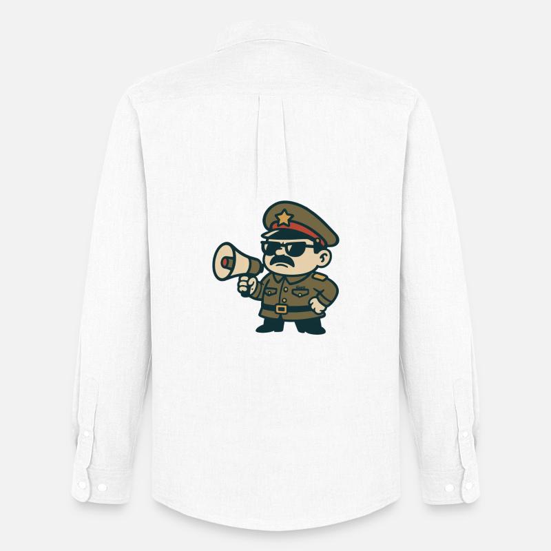 Retro-Sergeant-Megafon - Männer Oxford Hemd von Stanley/Stella - Weiß