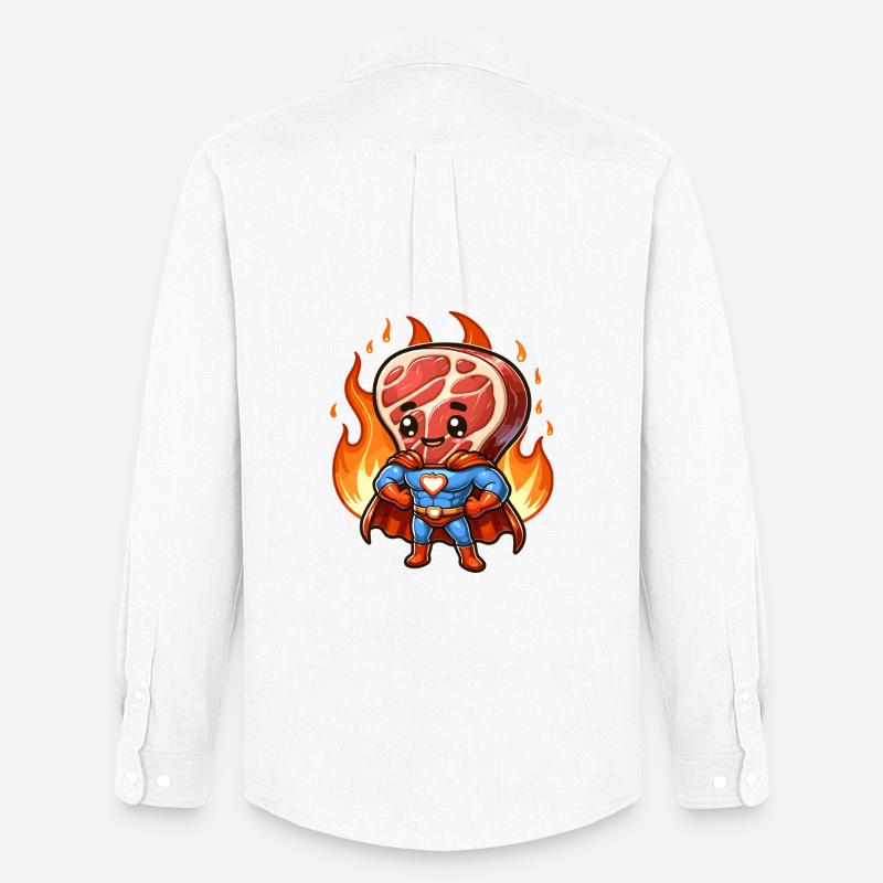 Cool Grill Supereroe Grill Grill BBQ Hero - Stanley/Stella Camicia Oxford uomo - bianco