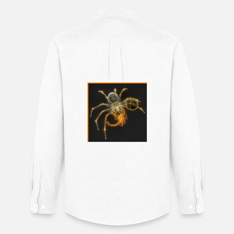 Neon-Spinne mit funky Tails - Männer Oxford Hemd von Stanley/Stella - Weiß