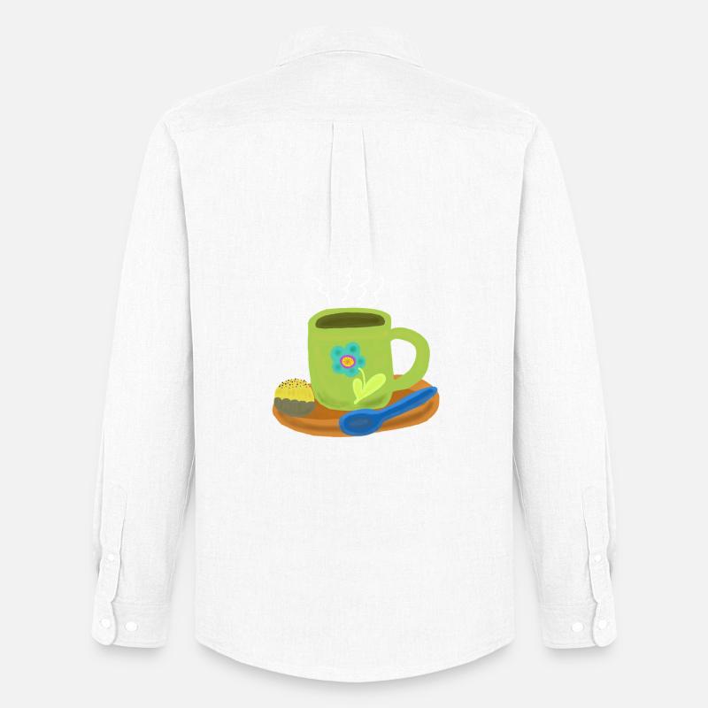Tasse Kaffee Praline Konditor Genuss  - Männer Oxford Hemd von Stanley/Stella - Weiß