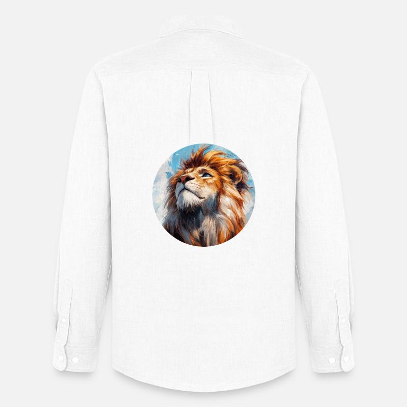 Design de Lion - Männer Oxford Hemd von Stanley/Stella - Weiß