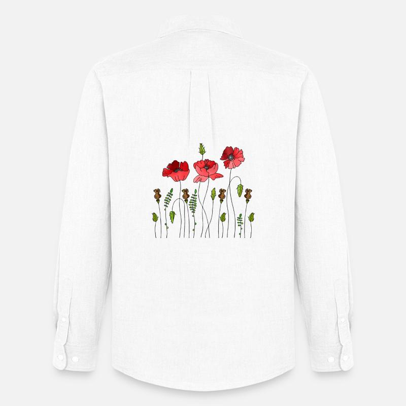Blumen - Männer Oxford Hemd von Stanley/Stella - Weiß