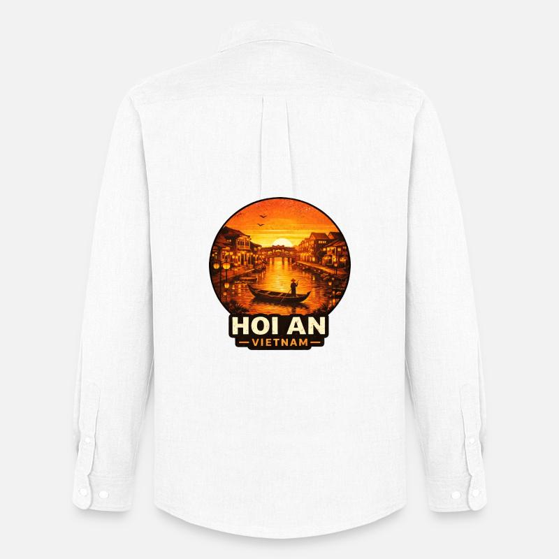 Hoi An Vietnam Sunset Skyline - Stanley/Stella Camicia Oxford uomo - bianco
