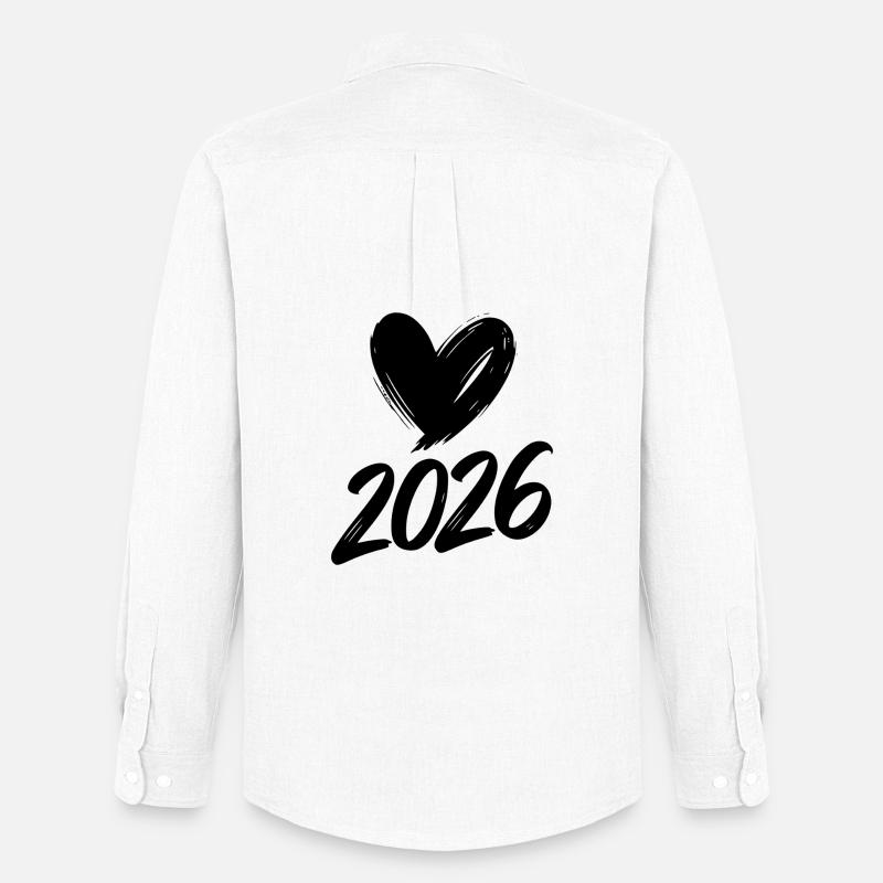 2026 Herz  - Männer Oxford Hemd von Stanley/Stella - Weiß