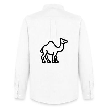 camel - Men's Oxford Shirt by Stanley/Stella - white - Back - AI Model Male 185 dark (185cm)